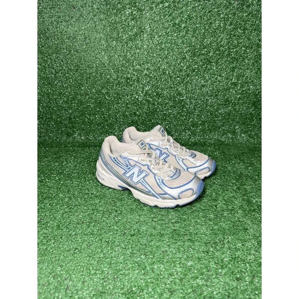 New Balance 740 Toddler‎ Size 13C Blue Grey Walking Shoes Bungee Lace Sneakers